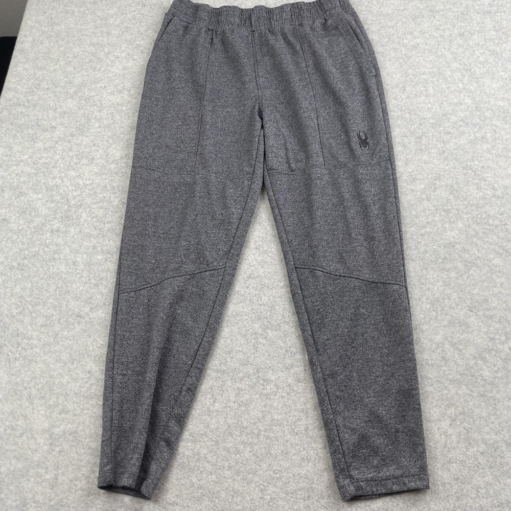Spyder Mens Large Gray Active Fleece Joggers Athletic Pants SPM739U 31x28